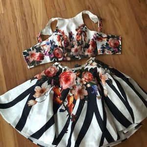 Two-piece Floral Homecoming Dress